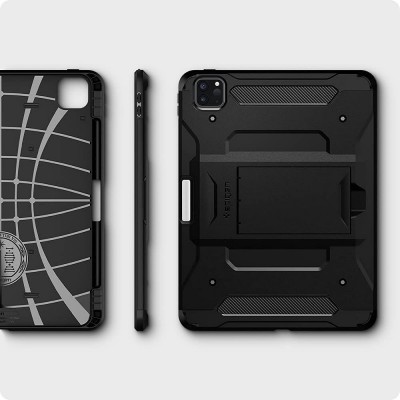 Spigen Tough Armor Pro pentru noul Ipad Pro 11 inch (2021/2020/2018), cu suport pentru Apple Pen, Negru , Poza 2