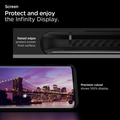 Husa Smartphone Spigen Rugged Armor pentru Samsung Galaxy S10, culoare neagra. Poza 7